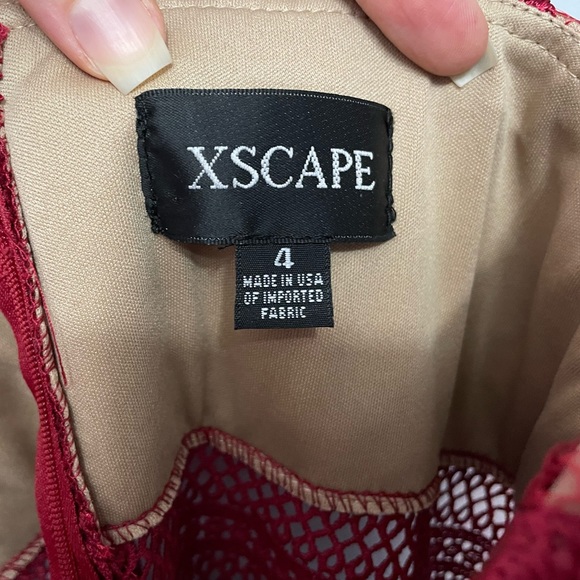 XScape Formal Red Lace Dress - Picture 3 of 7